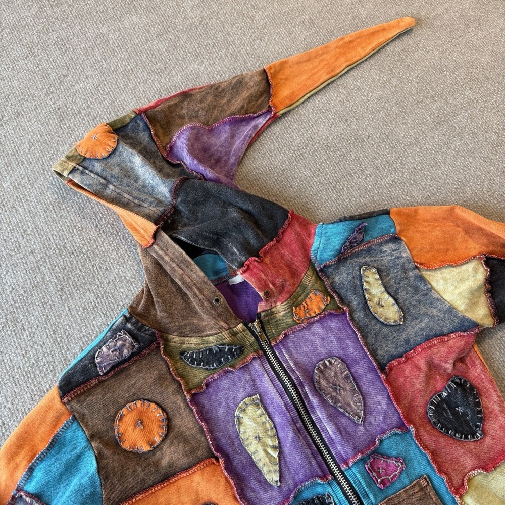 Vintage Vizard Avant‎ Garde Little Kathmandu Women's Small Zip Hoodie